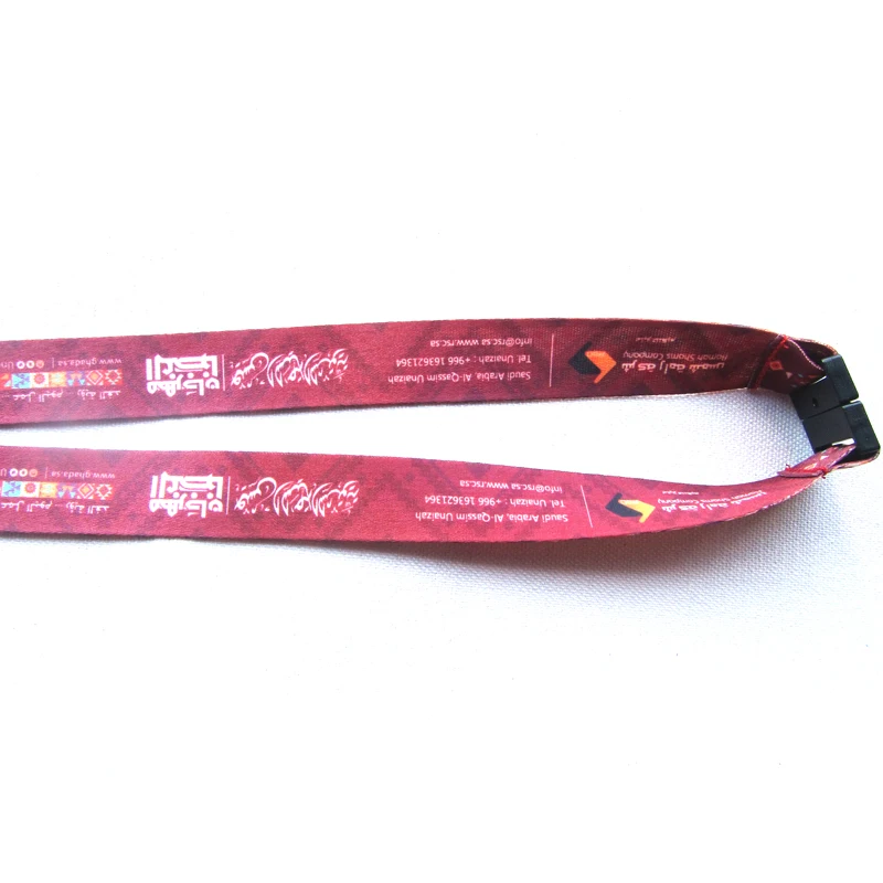 Hot sell custom logo zigzag pattern heat transfer neck strap safety breakaway lanyard with swivel metal clip