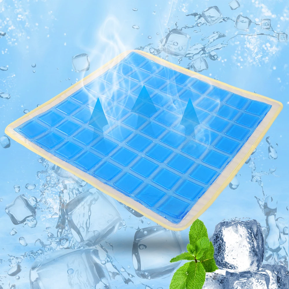 Hot Selling Summer High Quality Blue Gel Pad Wheelchair Car Cooling Gel Seat Cushion with No-slip Cover