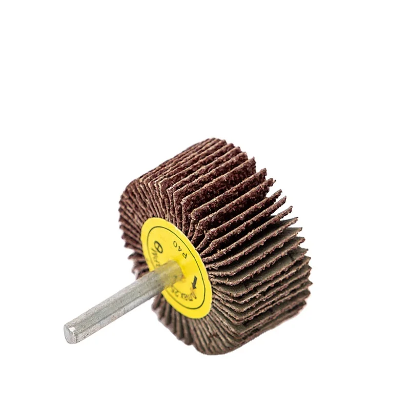 Abrasion Resistance Metal Rust Removal Oxide Layer Removal Abrasive Flap Wheel With Shaft