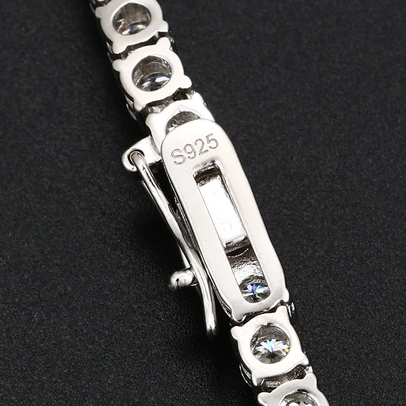 Hip Hop Men Jewelry 925 Silver Moissanite Tennis Chain - Buy Iced Out  Moissanite  3mm Tennis Chain