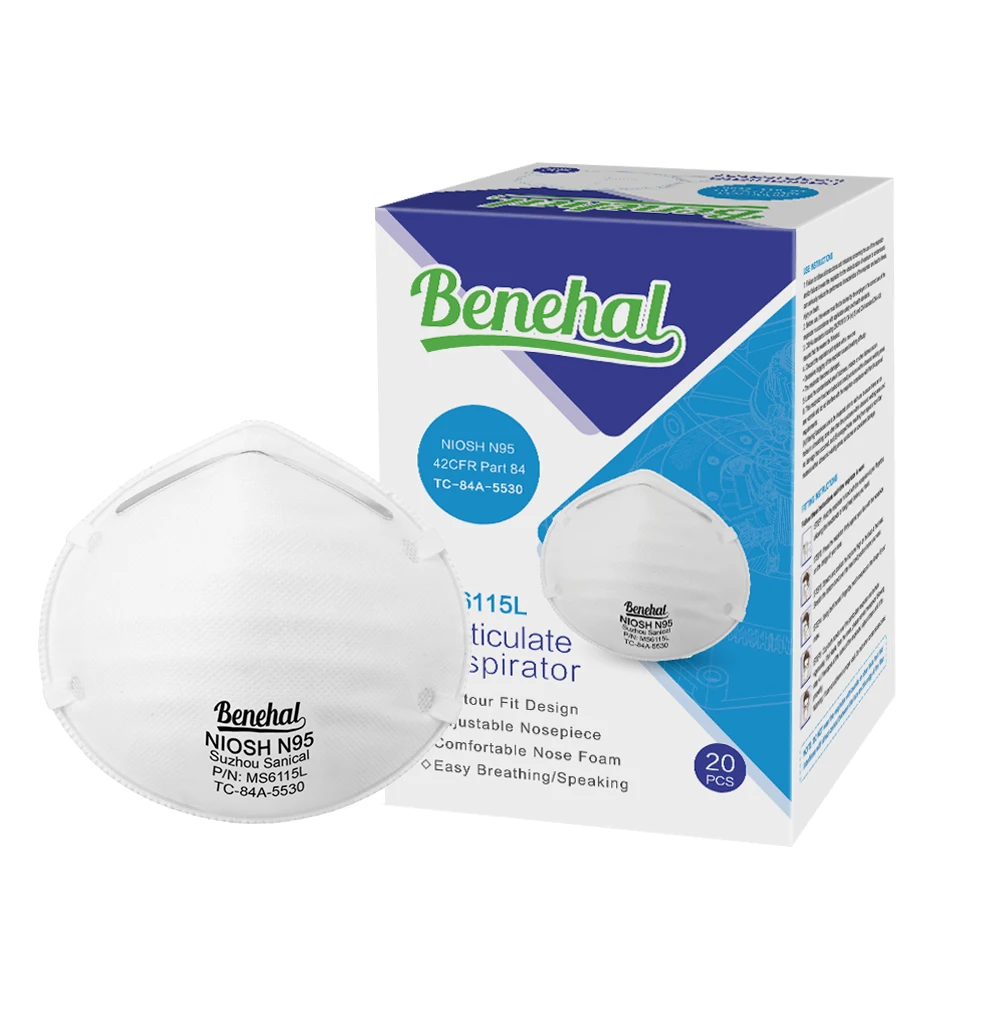 Disposable NIOSH N95 Cup Dust Mask Fashion Design Face mask Benehal N95 Mask 6115L