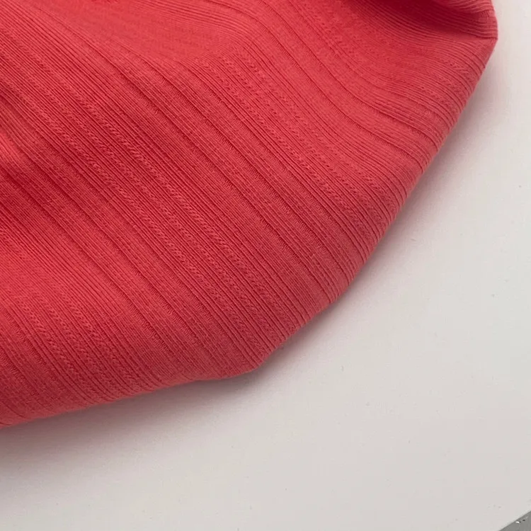 Combed cotton Drop Needle Jacquard rib knitted fabric