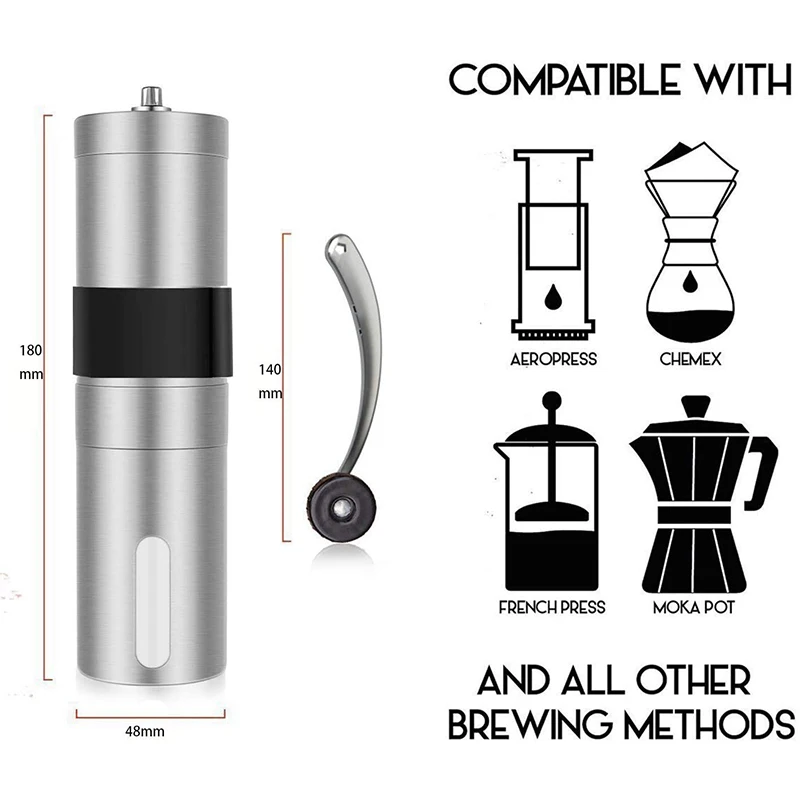 Manual Stainless Steel Portable Handheld Mill Coffee Accessory for Espresso Turkish Brew