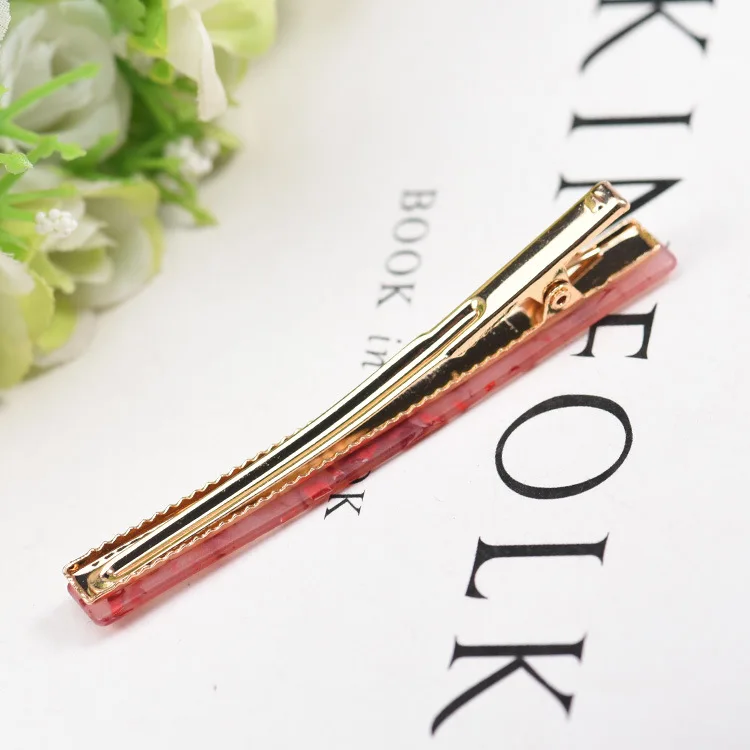 Korean Version Of Acrylic Rectangular Bangs Hair Clip Side Beautiful Duckbill