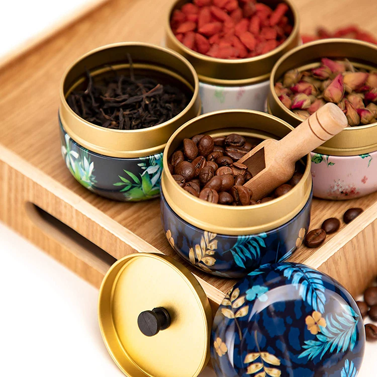 Mini Container Coffee Candy Chocolate Sugar Spices Storage Metal Boxes Tea Tins