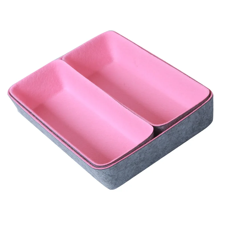 Simple Felt Table Top Storage Box Table Jewelry Key Small Storage Basket Home Office Storage Box