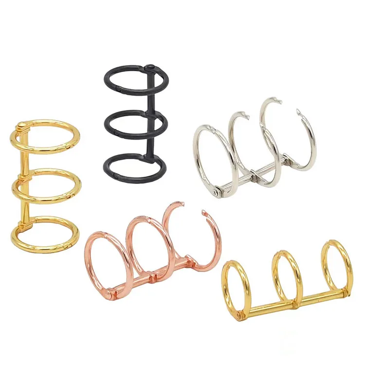 3-Hole Metal Clip Book Rings Loose-leaf Binder for A5 A6 A7 Paper Storage Tool Scrapbooking Art Crafts DIY Student