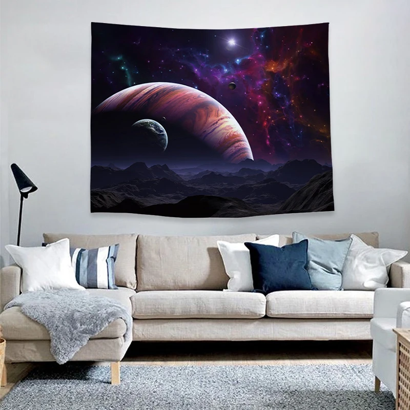 High Quality Microfiber Polyester Digital Printing Wall Tapestry Starry Night Space Tapestry