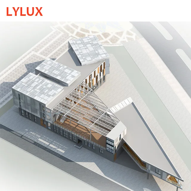 Quick assembly 3 floor prefabricated steel building, quarantine shelter, aluminum facade building