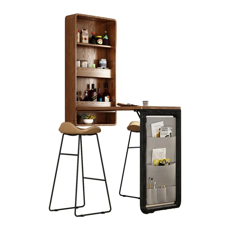  Apartment Furniture Bar Wood Wall Mounted Foldable Dining table Mini Home