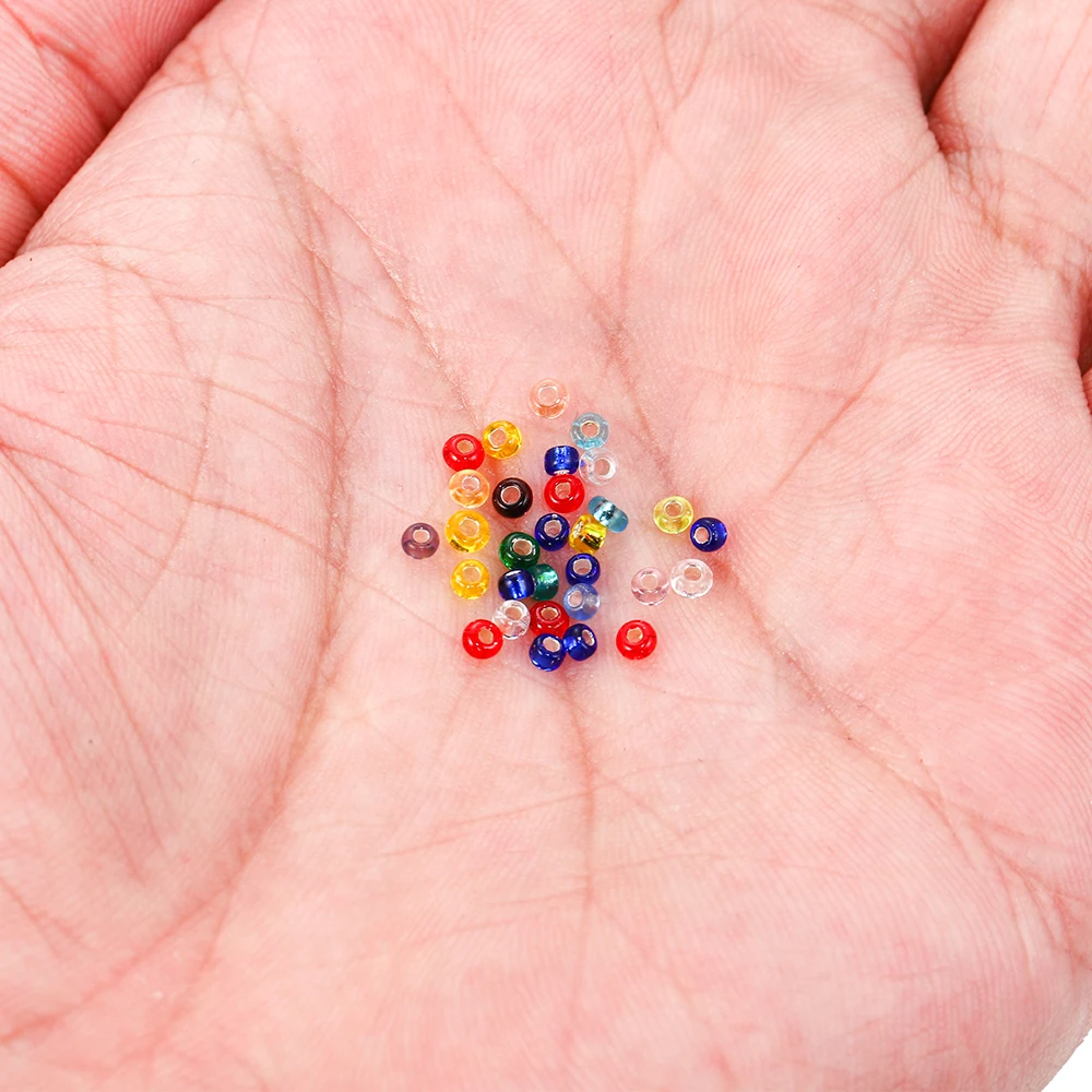 1200pcs Get Free 600pcs Silver Hole Cover Translucent Bead Czech Glass Seed Beads Charm Bracelet Findings DIY Jewelry Makings