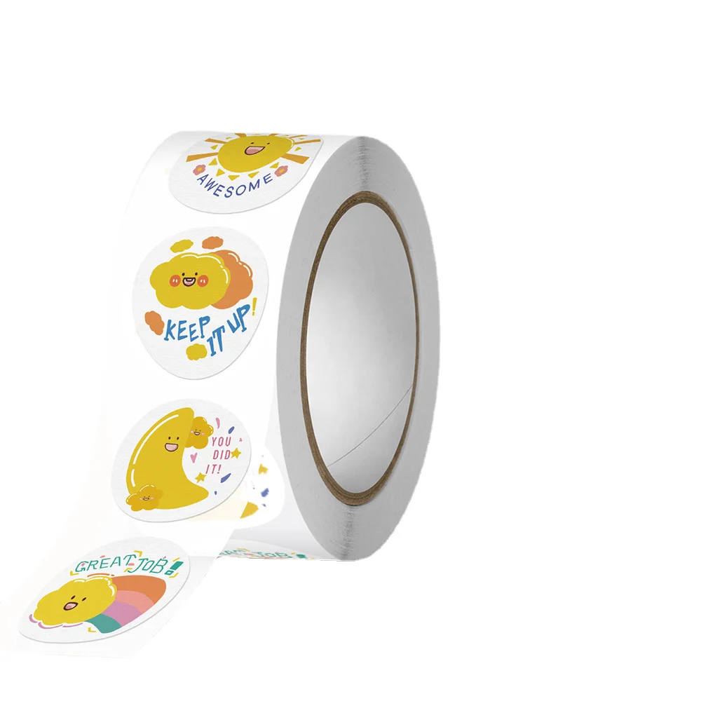 Cross-border hot selling English teachers reward children stickers encourage learning tags Emojis Smiley face