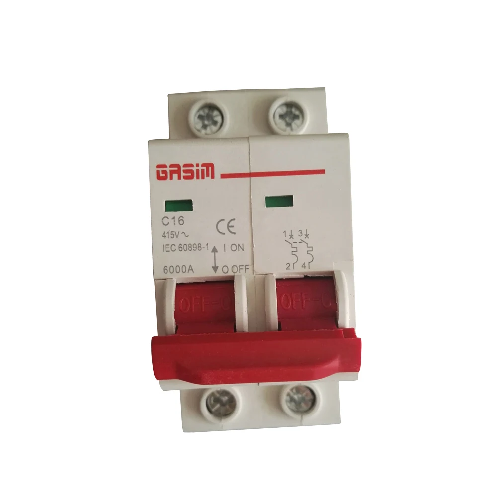 GSB6-63 2p 16a miniature circuit breaker mcb 20 amp c32 c60 63a breaker fuse