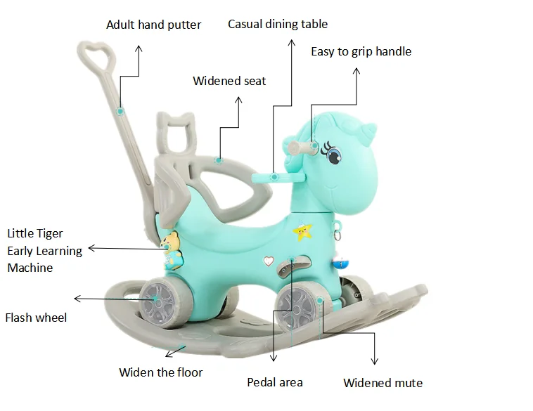 4 in 1 plastic rocking horse for gift / Ride on Animal Toys for baby 1 buyer