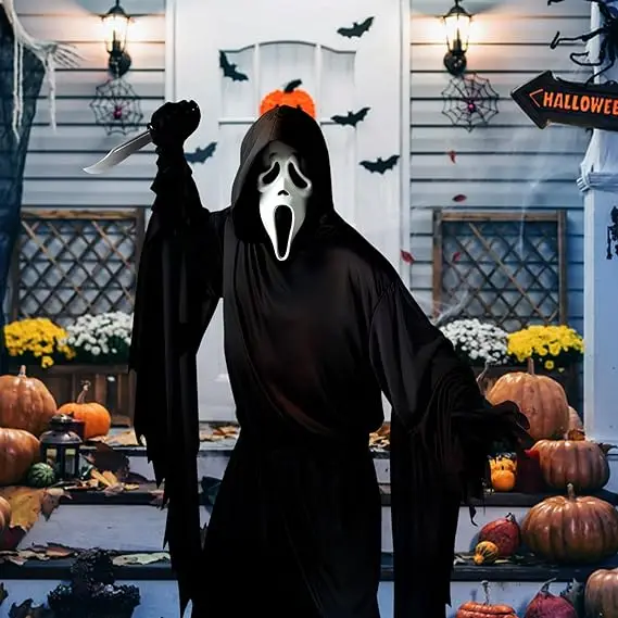 Ghost Costume for Adult Scream Mask Costume Robe Adult Halloween Costumes Cosplay Child