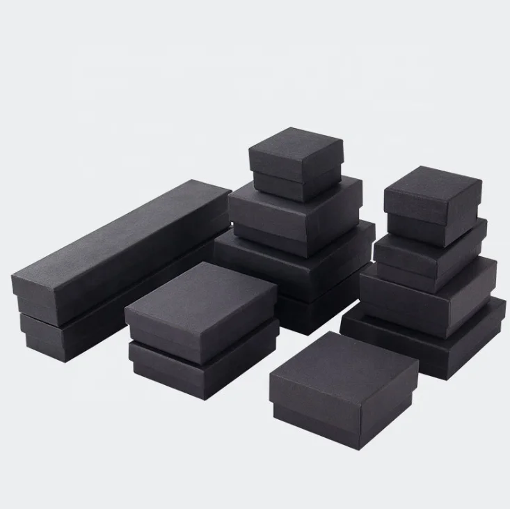 Custom Luxury Matt Black Lid And Base Rigid Gift Boxes With Your Own UV Logo