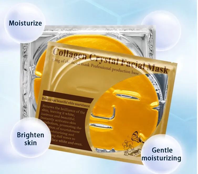 Hot sale 24k gold bio collagen crystal facial mask golden collagen face mask