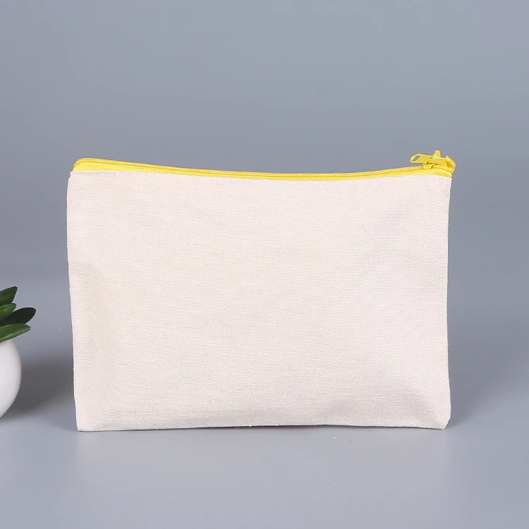 stocked cheap cotton canvas 10oz pen pouch with nylon zipper