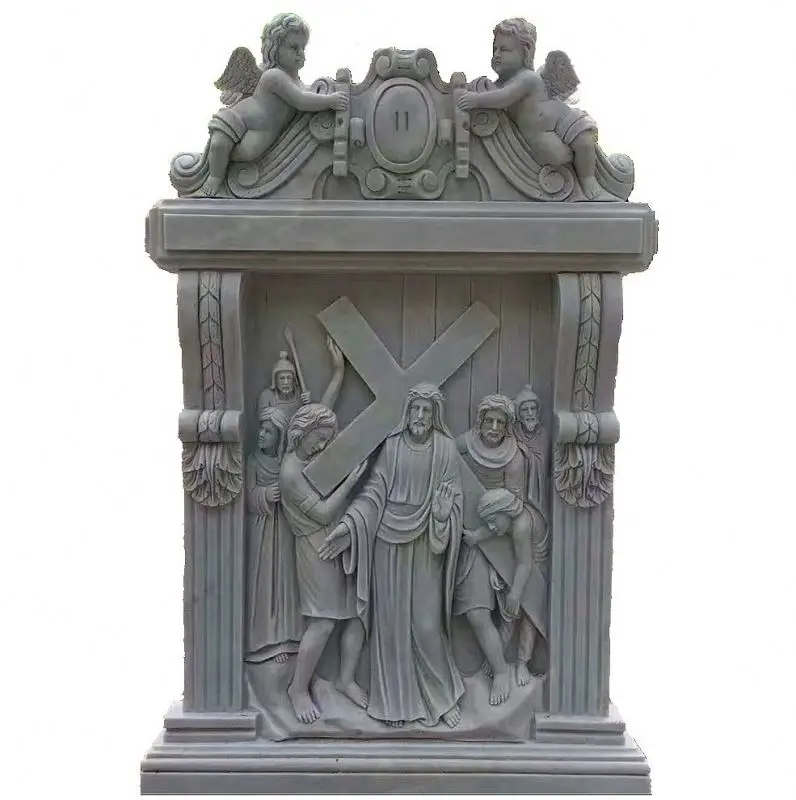 Stone mural painting Marble Angels and babies statue Wall Art Decorative design Relief Sculpture