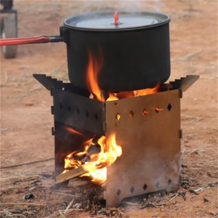 Hanging Furnace Stainless Steel Folding Bonfire Stove Firewood Charcoal Barbecue