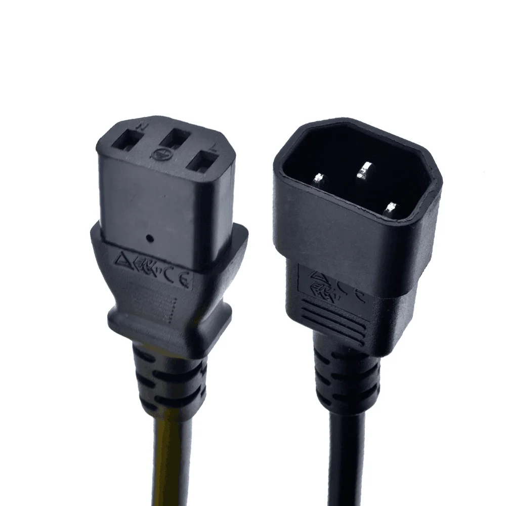 Heavy Duty UPS PDU Power Cord C14 to C13 15 Amp 14awg 1m 2m 5m power extension cable