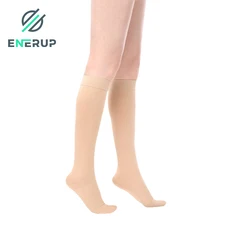 Enerup custom nylon black flesh-colored unisex socks Antibacterial 20-30mmhg calf socks compression socks medical