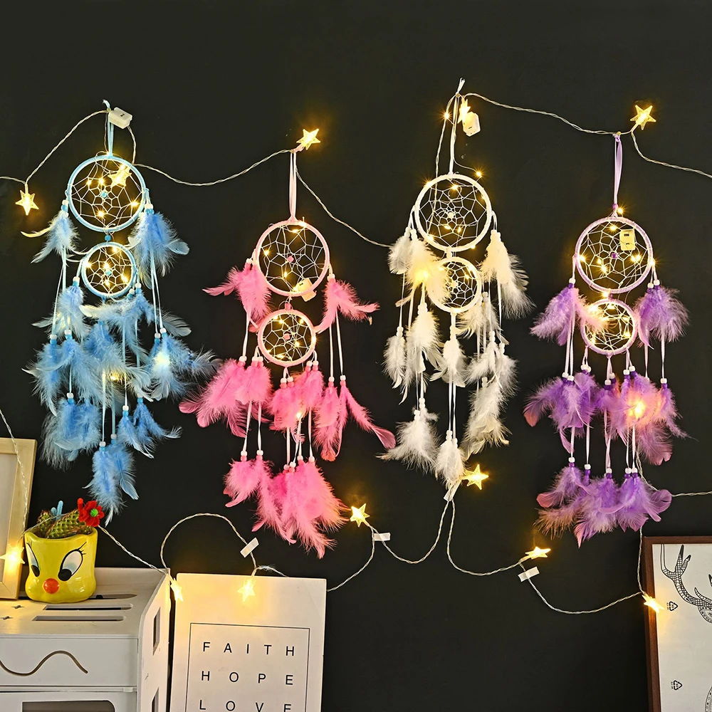 CELION Wholesale New Style Color Feather Dream Catcher Accessories Indian Home Macaron Decor Dreamcatcher