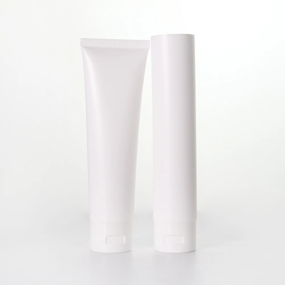 50ml-100ml empty cosmetic white plastic tube for hand cream packaging plastic pearl tube for facial wash