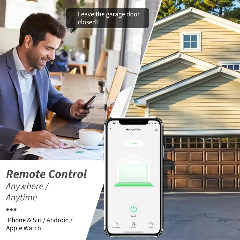 Glomarket Tuya умный Wi-Fi гаражный контроллер Alexa Voice Smart Life приложение беспроводной пульт дистанционного управления Открыватель