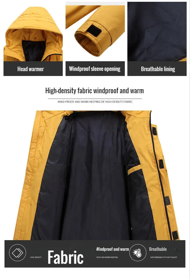 2023 New Winter Jackets Men White Duck Warm Hooded Long Down Jacket Autumn Casual Top Parka Male Black Fluffy Coat for Men