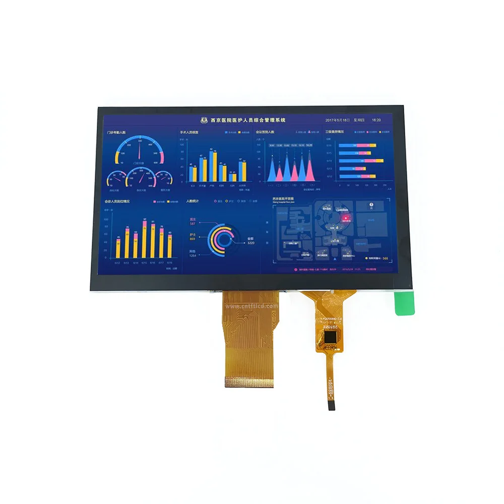 High Resolution Ips Screen RGB Interface 50pin Graphic 1024x600 Dot-matrix 7 inch tft lcd display 50 pin fpc