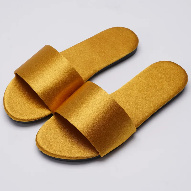 201225  36-40 Net red shoes satin silk home slippers