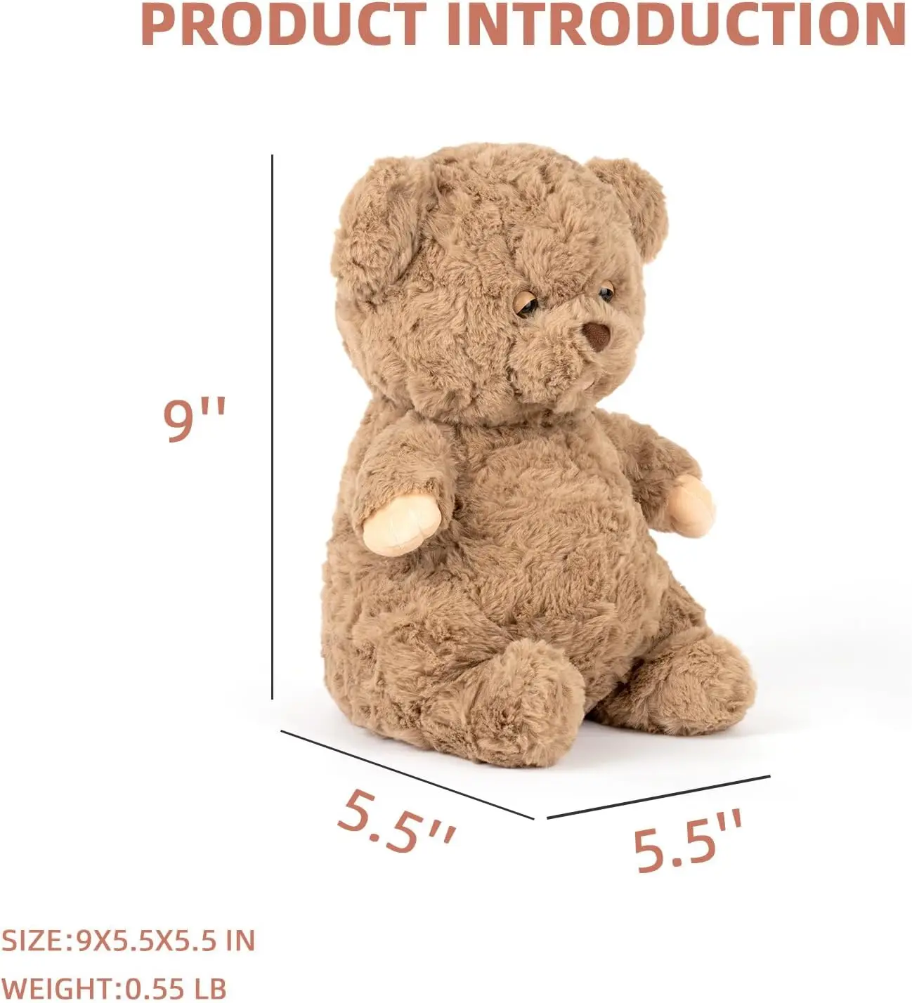 Teddy Bear Stuffed Animal 9 Inch Brown Bear Plush Toys Cute Stuffed Teddy Bear Plush Gifts for Kids