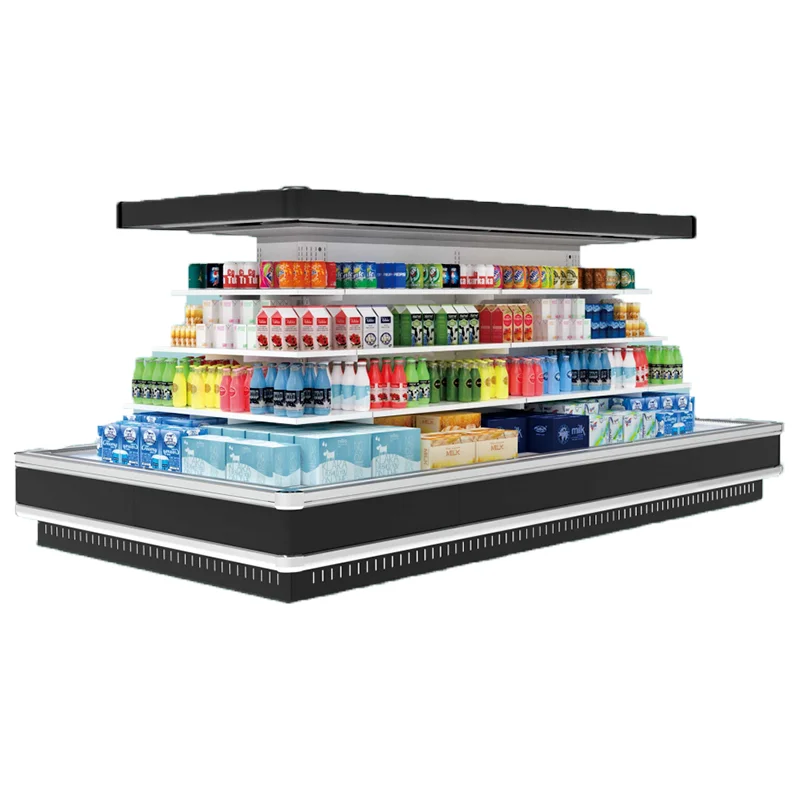 Custom Commercial Drink Beverage Chiller Refrigeration Equipment Open Display Cooler Freezer for SupermarketRestaurant