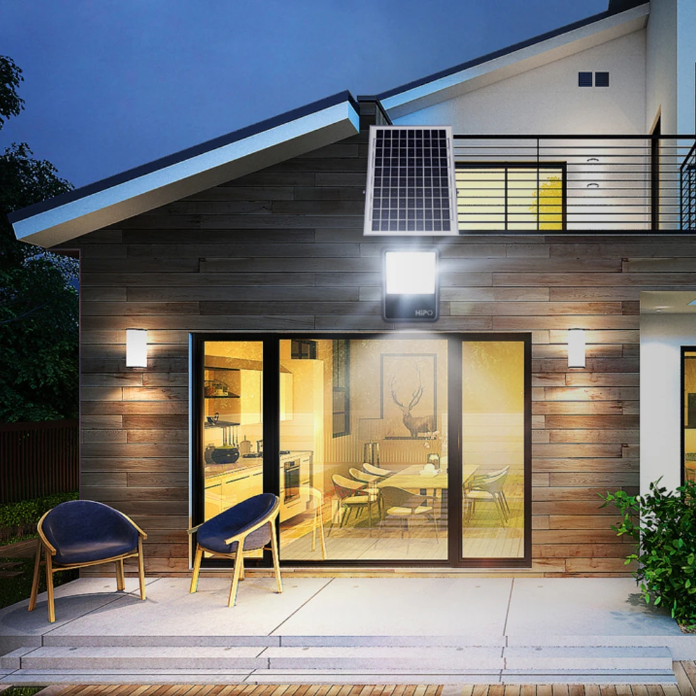 HiPO Monocrystalline Silicon Solar Panel Solar Floodlight Automatic Charging LED Solar Lights Projection Lamp Wholesale