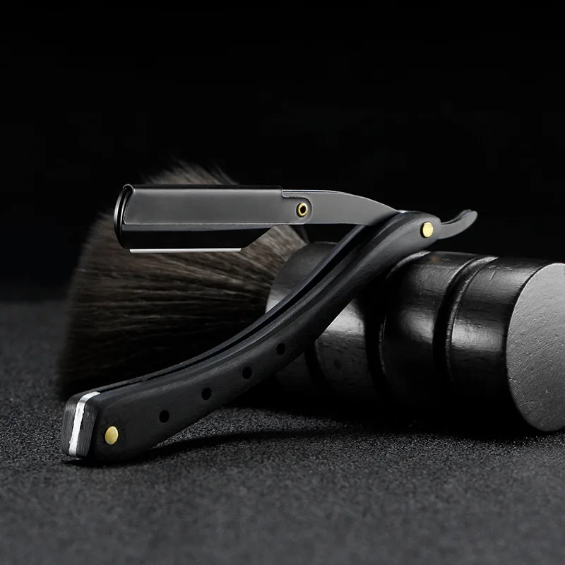 Salon Classic Men Beard Clean Face Beauty Stainless Steel Hair Folding Straight Barber Razor Professional Eyebrow Trimmer Razor