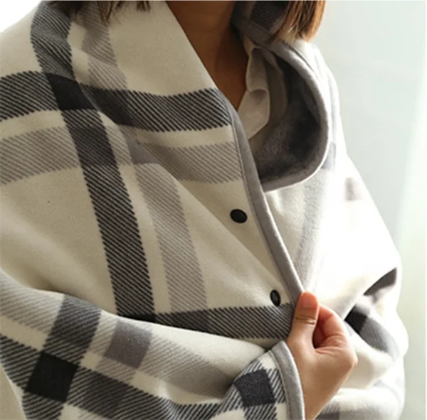 Fashion warm soft-touching fleece blanket scarf  flannel wearable cloak  blanket tippet