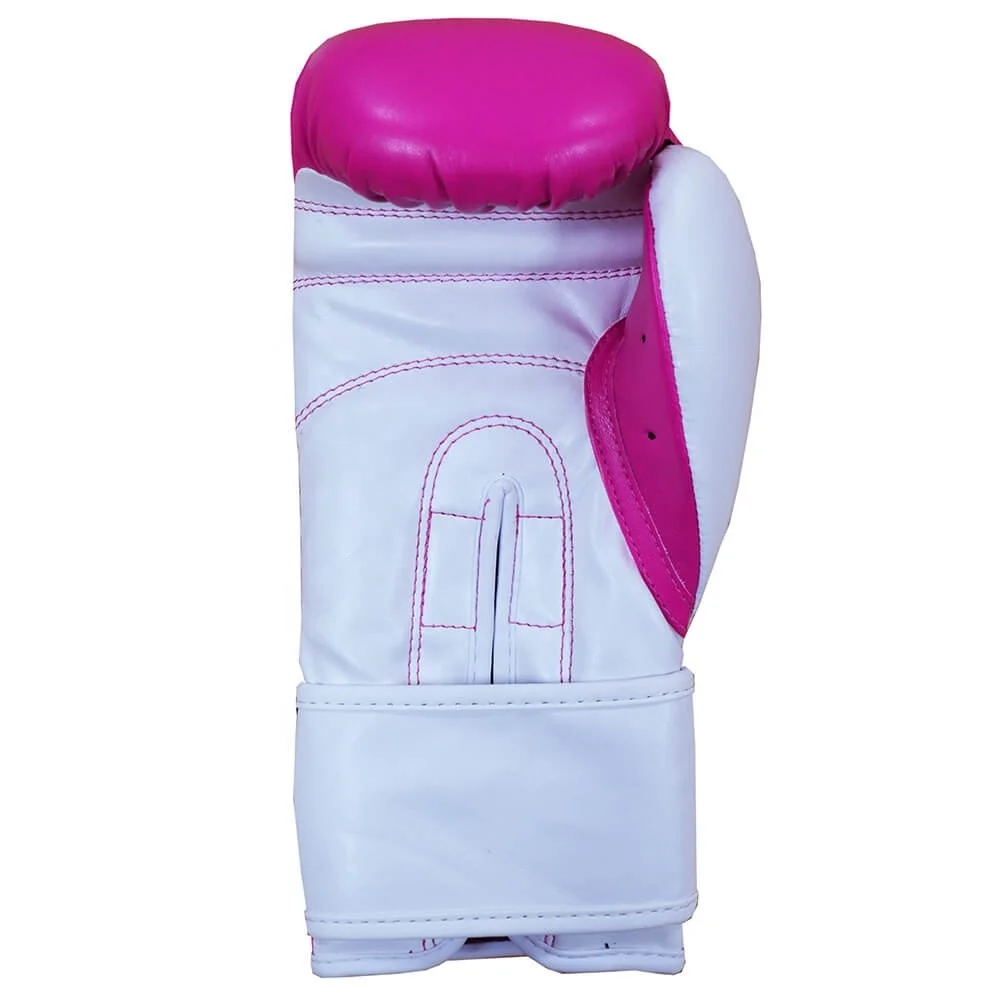 Customized Cow Hide Leather Cheap Pink Ladies Boxing Gloves
