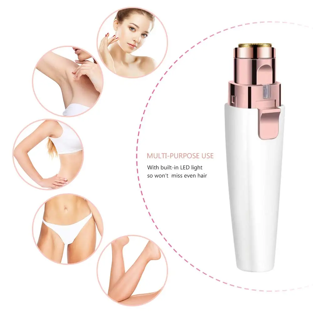 2 in 1 Waterproof Epilator Women Shaver Mini Hair Removal Epilator Electric Nose Eyebrow Trimmer Bikini Underarm Painless Shaver