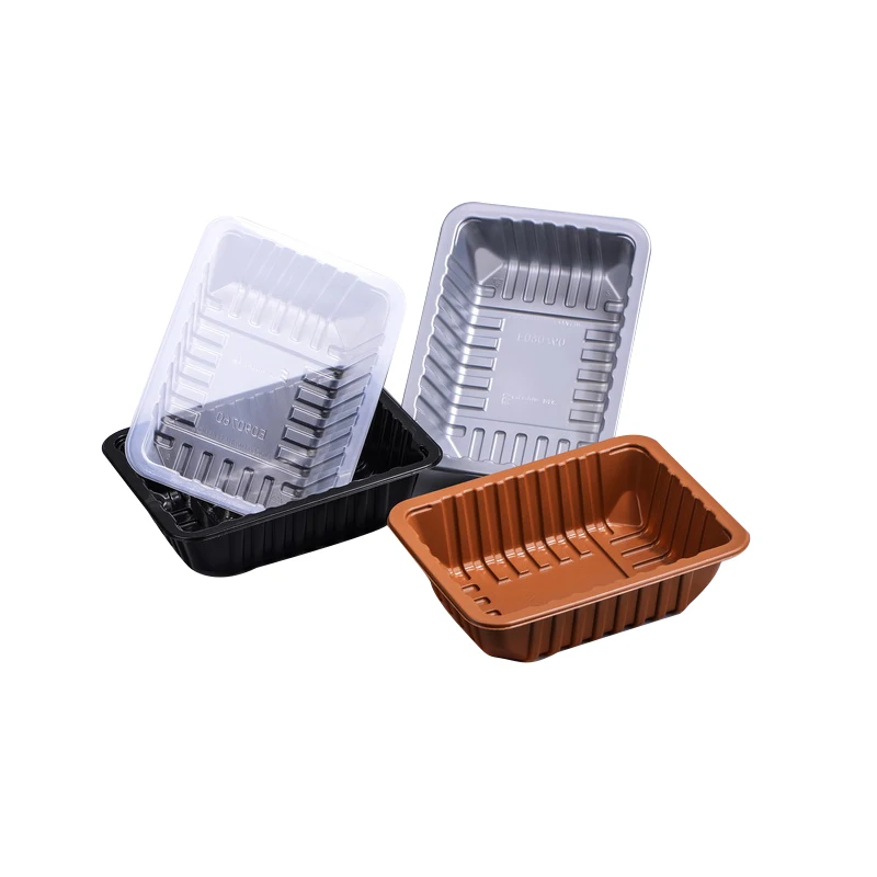 
map tray Customized Black PP With EVOH MAP Tray Food Grade Plastic PP Trays For meat Food Packaging Container 
