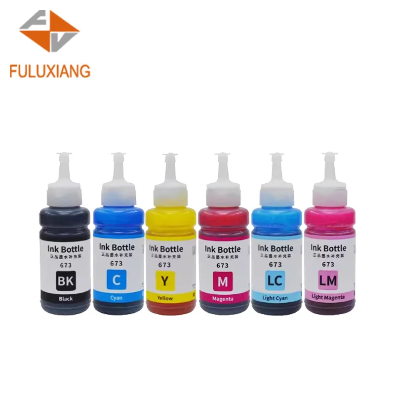 FULUXIANG Compatible 673 T673 T6731 Ink Cartridges for Epson L800 L805 L850 L1800 Printer