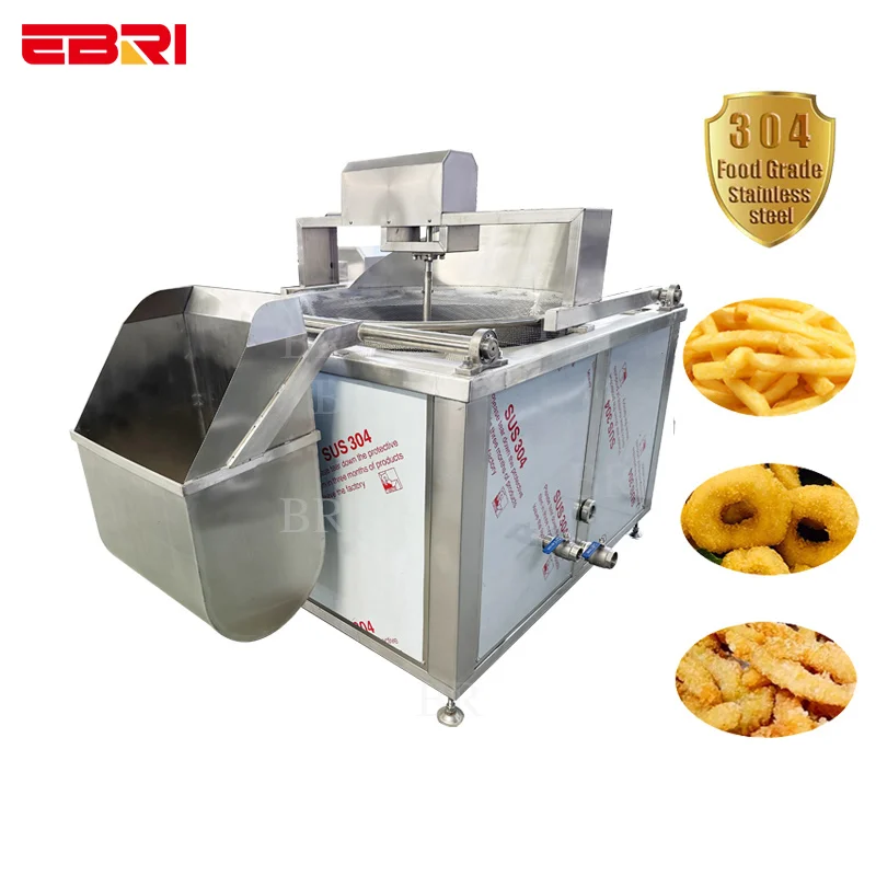 Industrial Snacks Foods Automatic Stir Frying Machine Banana Plantain Chips Peanut Fried Onion Machine Batch Fryer