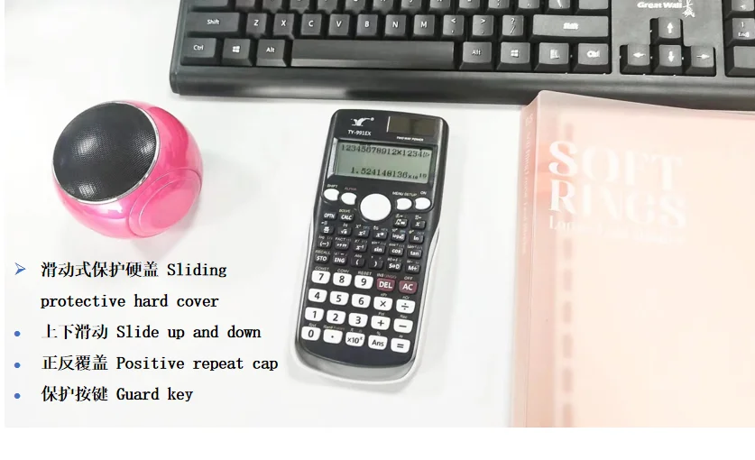 991EX Scientific Calculator Dual Power Supply Scientific Calculator 16 Digits Dot Matrix  Display Scientific Calculator