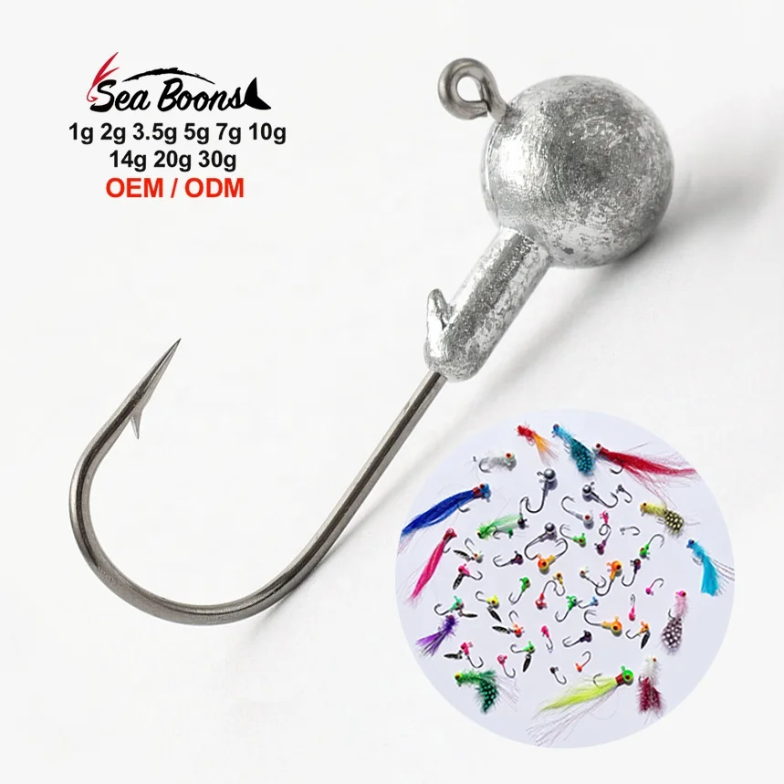 Wholesale 1g 2g 3.5g 5g 7g 10g 14g 20g 30G original color Factory Custom  Ball Jig Head  Lead Jig