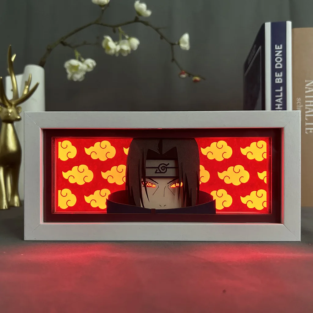 Creative Gift  Cartoon Character Uzumaki Anime Figure Paper Decorative Frame Lamp LED Luminous Shadow 3D Paper Carving Lamp