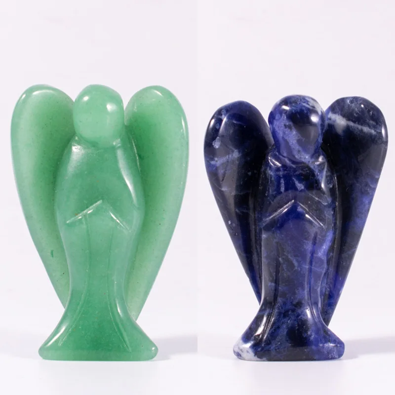 Wholesale polished carvings stone angels Natural Crystal 1.5 2 inch Rose Quartz Amethyst Crystal Natural Stone Angel