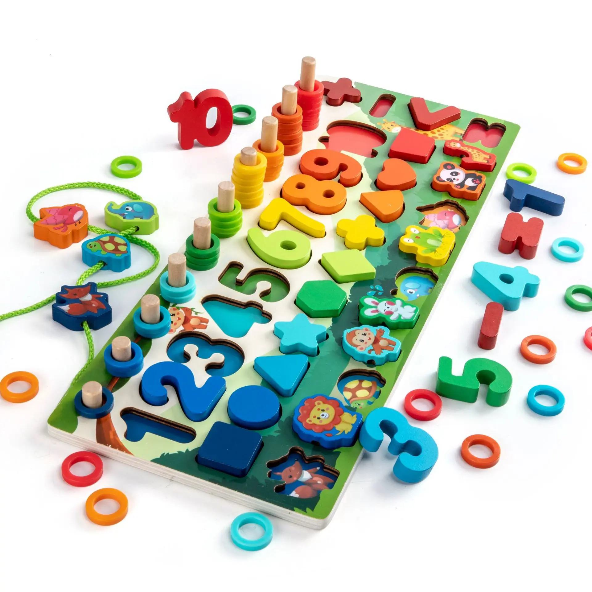 Kids Creative Multifunctional Logarithmic Board  Early Education Fishing Puzzles Games For Boy and Girl
