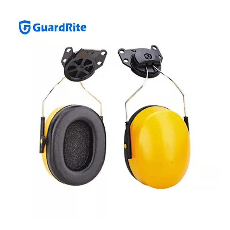 GuardRite Brand Folding noise cancelling wireless low cost work abs ear muff for helmet