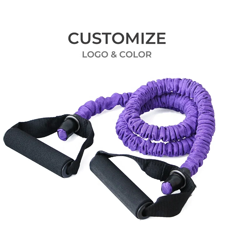 Proesce Custom Logo 100% Nature Latex Resistance Tube With Nylon Cover