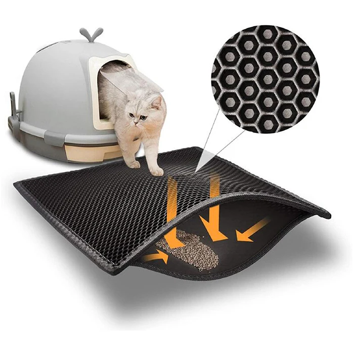 Durable Double Layer Waterproof honeycomb design EVA Pet Cat Litter Mat